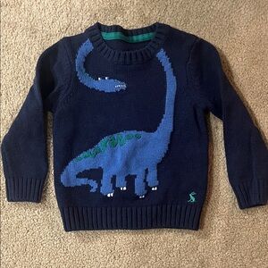 Joules navy and Green dinosaur sweater